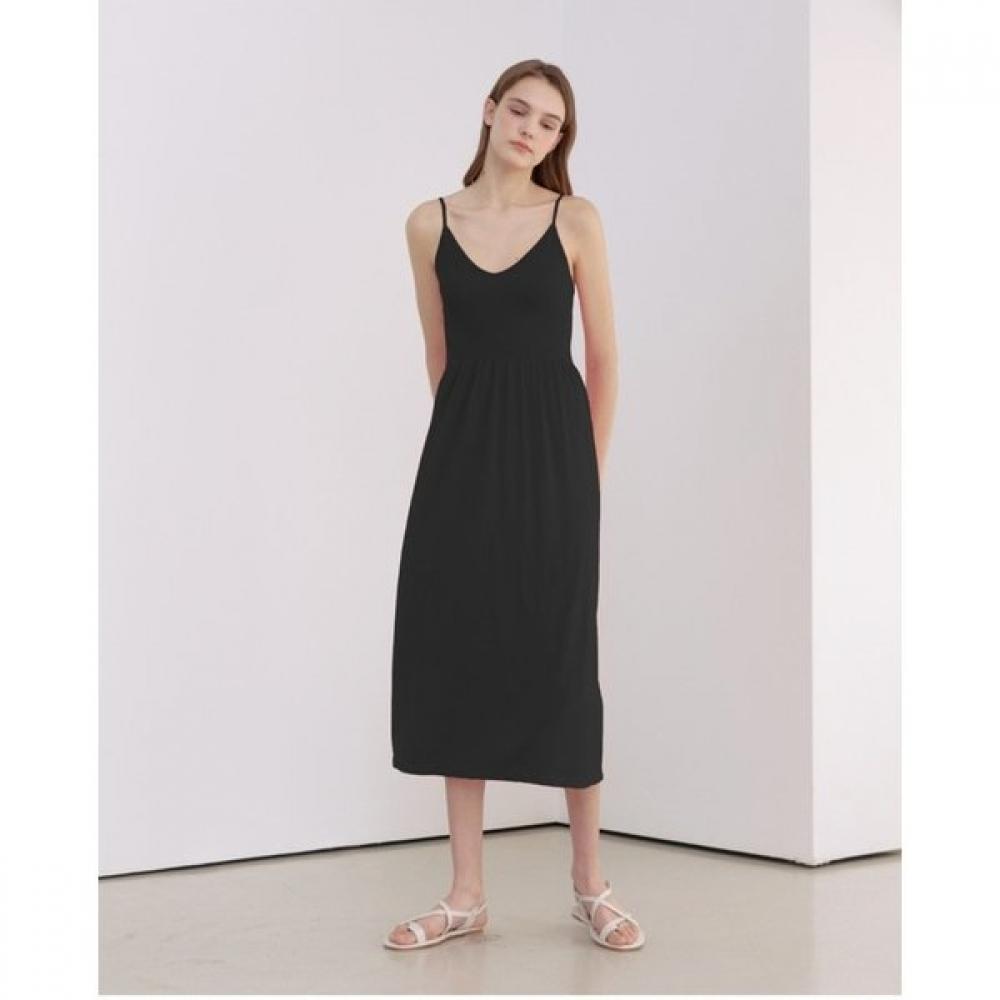 2nd Skin Modal V Neck Rib Structure Cami Dress Nfwsd5200 FREE/BLACK