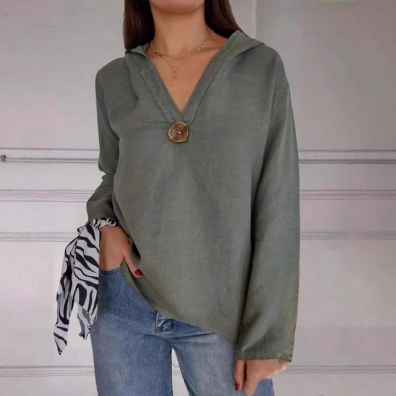 

Женская осенняя хлопковая конопляная футболка с капюшоном и одной пуговицей, однотонная футболка с узором «ласточкин хвост» XL