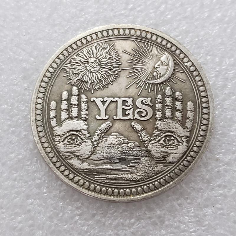 YES/NO Silver Dollar Antique Craft Coin Collection #925 Copper