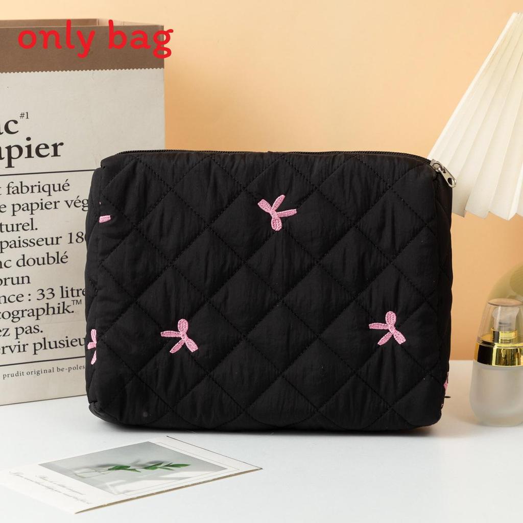 Elegant Butterfly Bow Travel Makeup Bag With Large Capacity And Embroidery For Women And Men