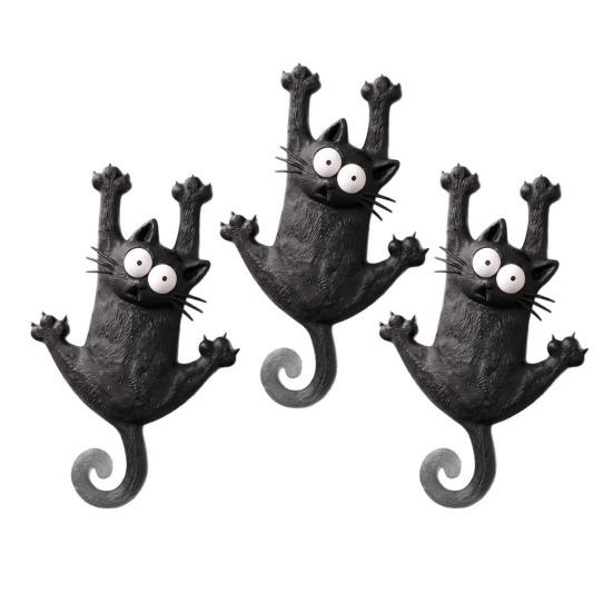 1/2/3Pcs Black Cat Refrigerator Magnet Cartoon Kitten Fridge Magnet Home Kitchen Cabinet Locker Decoration Cat Lover Gift