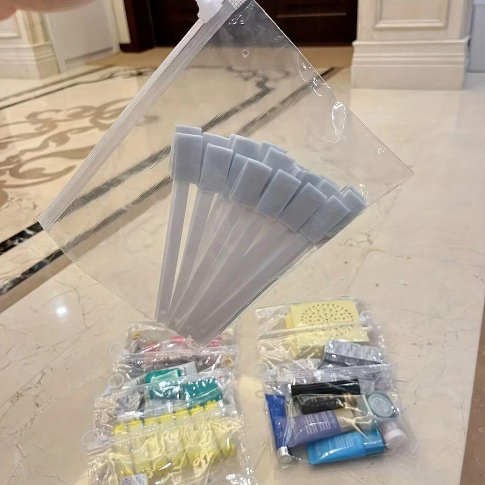 20pcs 20 Silk Sundries Sorting Bag HD Transparent Travel Sock Packaging Zipper Bag  Travel