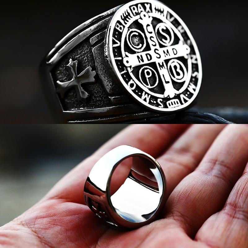 2025 Neues Design 316L Edelstahl Hochglanz Religiöser Herrenring CSSML Modeschmuck Geschenk