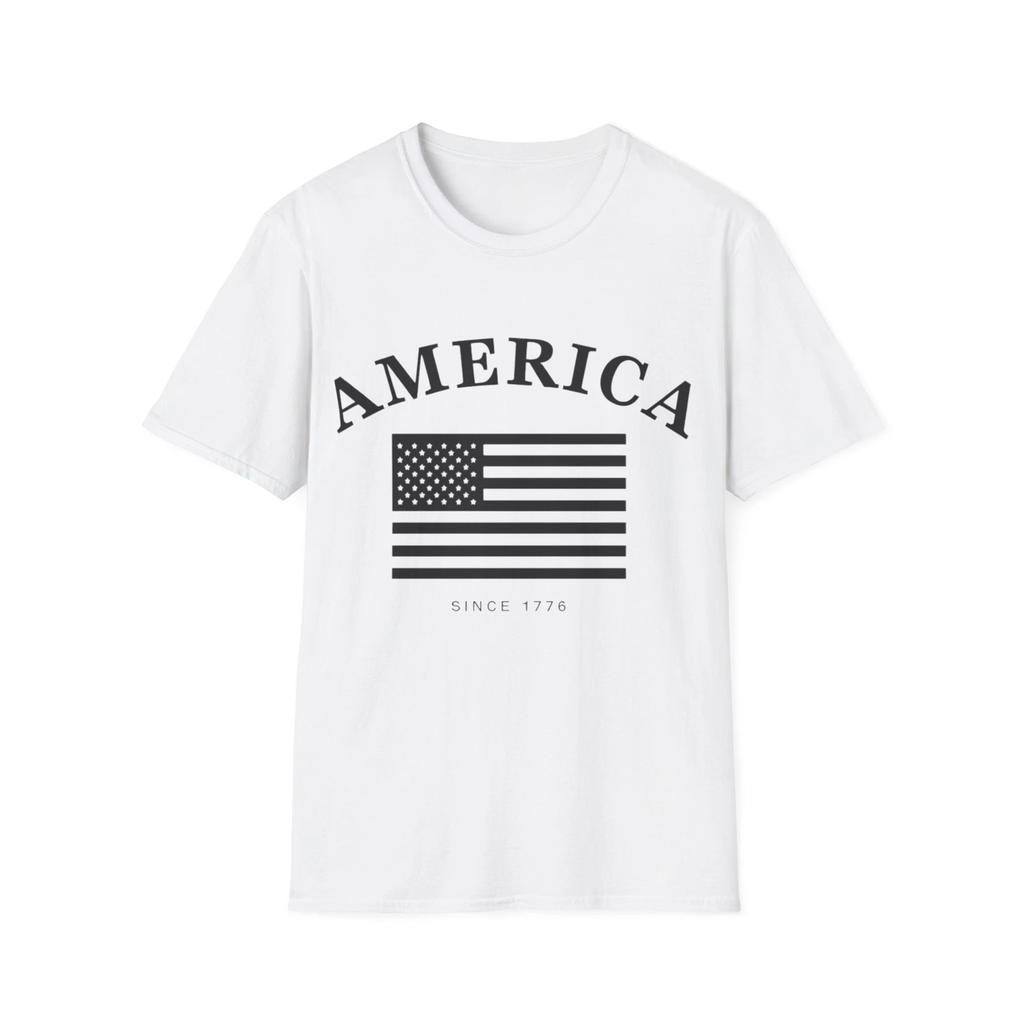 America Flag Graphic T Shirt Vintage Stars Stripes Since 1776 Patriotic Tee