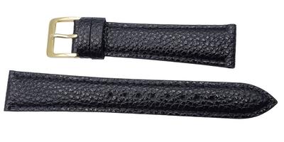 Seiko Watch Band 17mm DAE3R Cowhide Shrink Black Men's