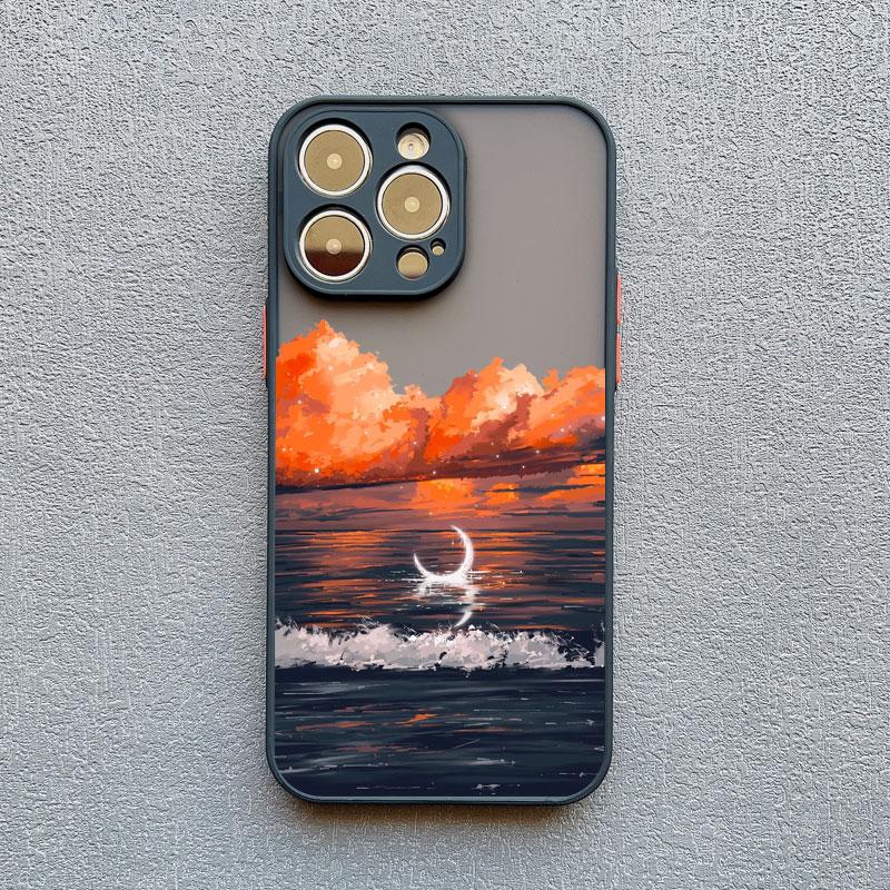 For iPhone 16 13 Pro Max Fashion Blue Sea Scenery Phone Case For iPhone 15 14 7 8 Plus XS X XR 16 13 12 11 14 15 Pro Max Cover