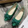 women fashion light weight bow tie slip on flat shoes for office ladies green summer shoes mocasines mujer a5976