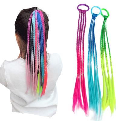 Neue Mädchen Bunte Perücken Pferdeschwanz Kinder Haaraccessoires Stirnband Haarschmuck Stirnbänder Gummibänder Beauty Haarbänder Kopfbedeckung