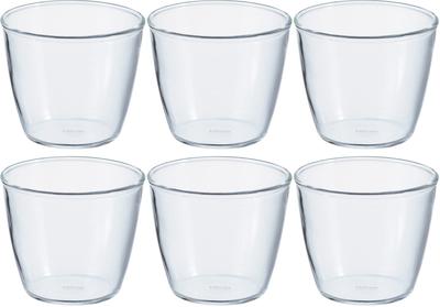 HARIO Glaspudding Tillverkad i Set med Klara Värmebeständiga Koppar, 200 ml, Japan, PRC-20-BK, 6,