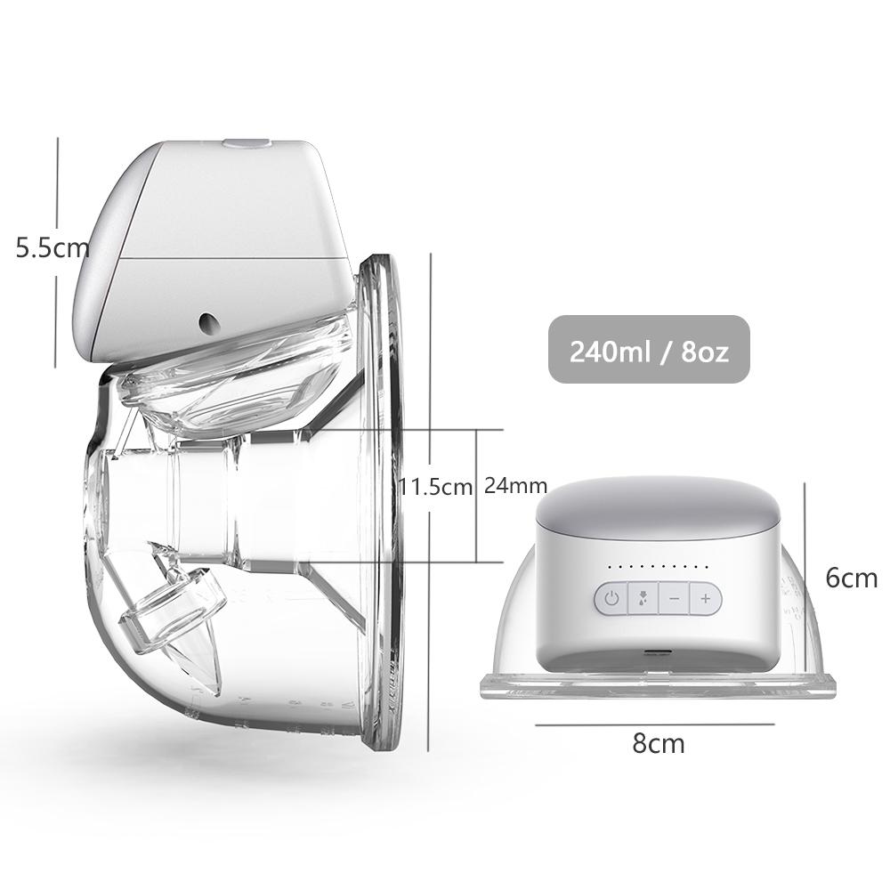 Bebebao BB-P1 Wearable Breast Pump Hands Electric Single Portable Wearable Breast Cup 8oz/ 240ml 3 Modes 10 Suction Levels Comfort Breastfeeding Milk
