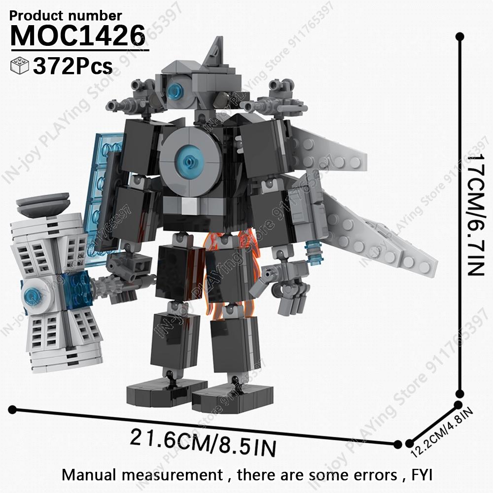 MOOXI Set di Figure Skibidi Toilet Man TvMan Cameraman Speakerman Blocchi da Costruzione Modello MOC Mattoncini Giocattoli per Adulti Bambini Regalo di Compleanno