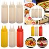 3x Sauce Bottles Squeeze Reusable Empty Multipurpose Squirt Bottles for Mustarde Ketchup Grilling Travel Cookie Decorating