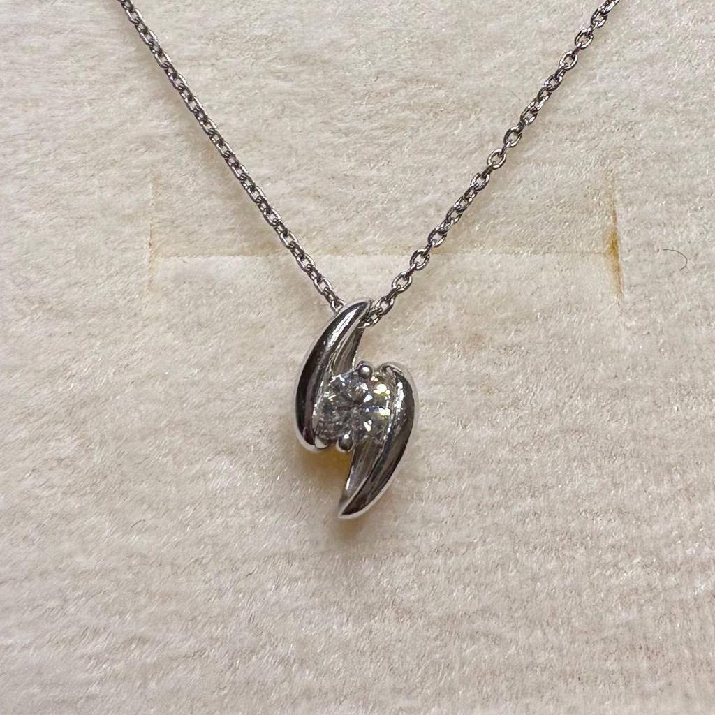 Used Jewelry Tsutsumi Diamond Necklace Top Platinum