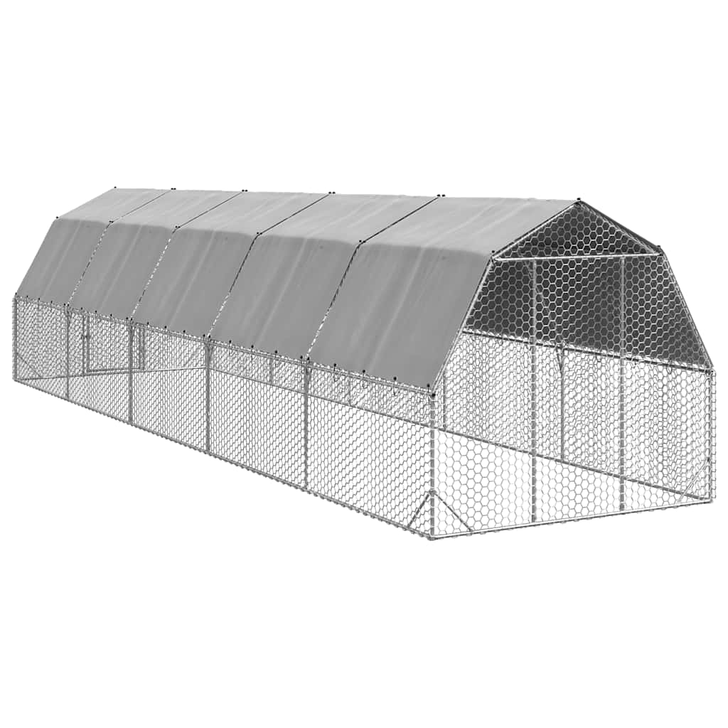 Vidaxl Gabbia con Tetto 2,5X10X2,25 M Acciaio Zincato