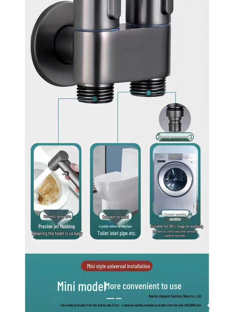 Ganzkupfer Edelstahl Druck Bidet Sprüher mit Dualauslässen für Badezimmer Toiletten