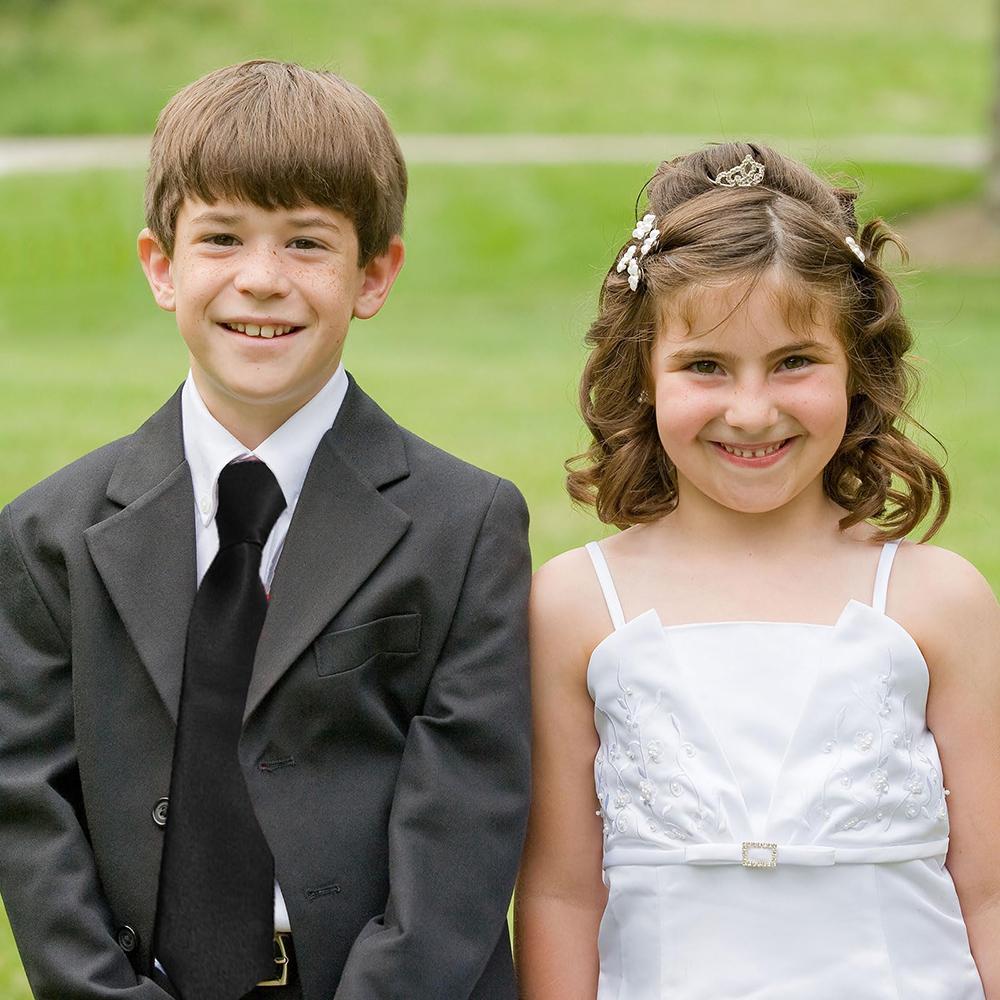 Solid Color Satin Kids Elastic Tie, Pre-tied Lazy Children Necktie, Uniform Accessory for Boys Girls School Daily Birthday Formal Occasion