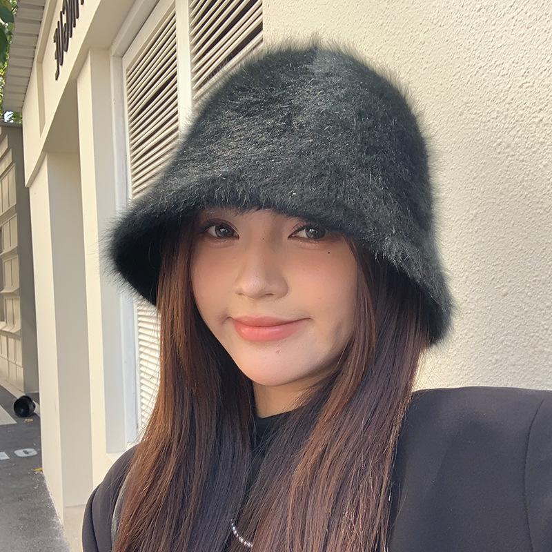 Women's Winter Wool Felt Fisherman Hat – Warm, Ear-Protecting Bucket Style for Large Heads, Slim Face Design