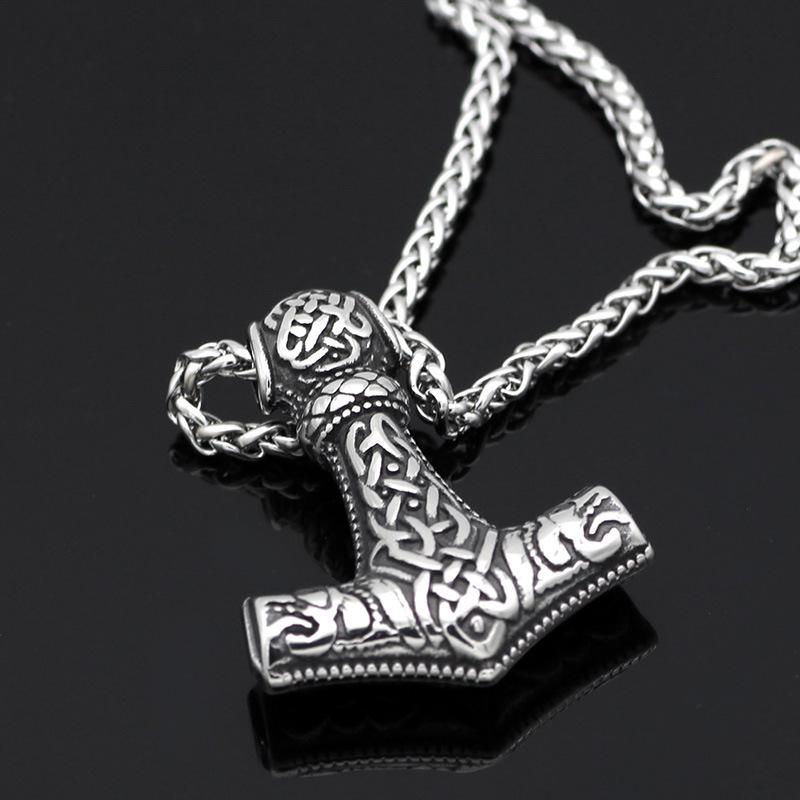 Nordic Viking Tree of Life Pendant Necklace - Titanium Steel, Unisex, Long Style
