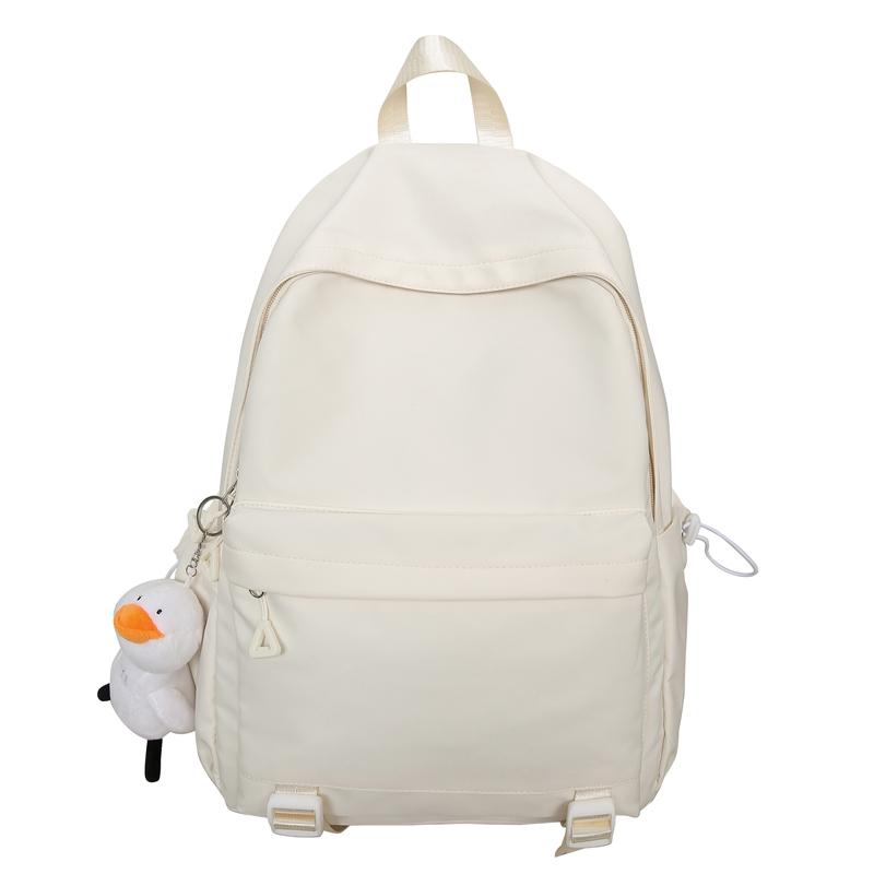 Large Capacity Student Schoolbag Solid Color Women Backpack Men Travel Backpack