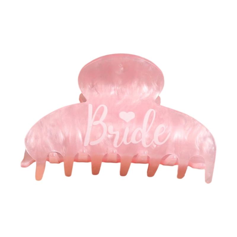 Bridal Hair Claw Clip with Bride Lettering Design Wedding Ceremony Hair Accessories Nonslip Hair Claw Strong Hair Holder