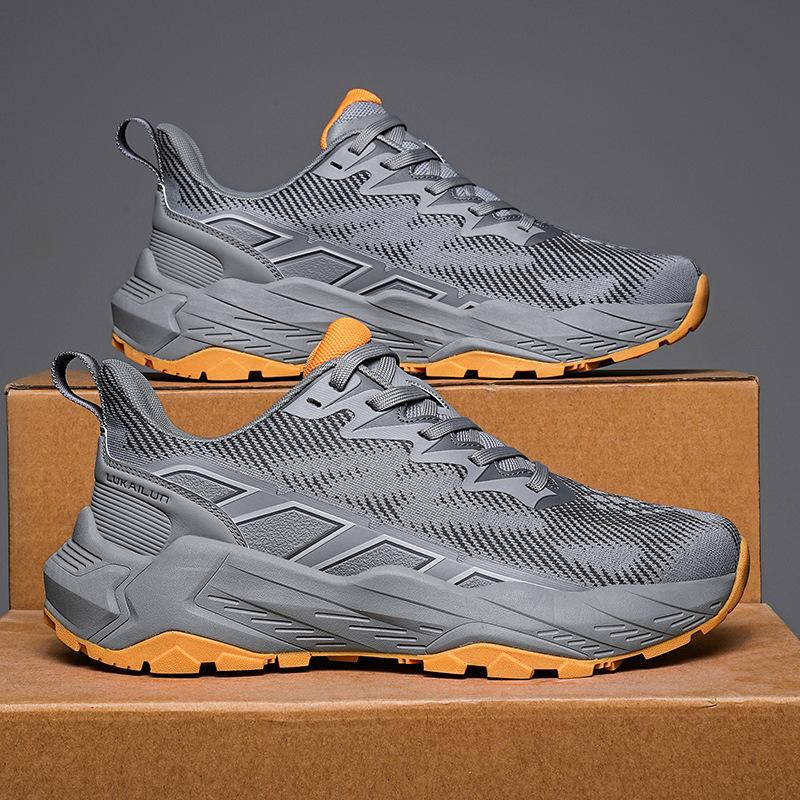 2024 Autumn and Winter New Men's Shoes Low-top Lace-up Lightweight Outdoor Mountaineering Hiking Off-road Shoes Breathable Sports Travel Shoes