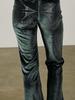 KITTY POTTERY Symbol Hotfix Velvet Bootcut Pants [Green]