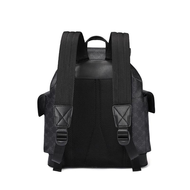 Schwarz Etienne Herren Mode Leder Rucksack