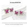 Gusien Exquisite Red Steel Butterfly Jewelry Set: Necklace, Ring & Stud Earrings - Korean Style Women's Fashion.