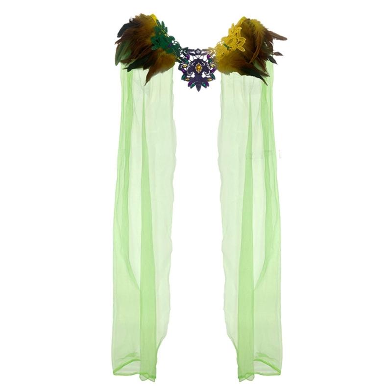

Elegant Three Color Feather Cape With Lace Detailing Costume Accessory For Cosplay Event And Themed Parties 1