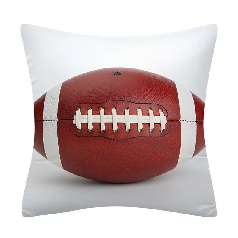 Football Basketball Rugby Double-Sided Printed Pillow Cover Short Plush Suitable Living Rooms Bedrooms Sofas Throw Cushion Cover