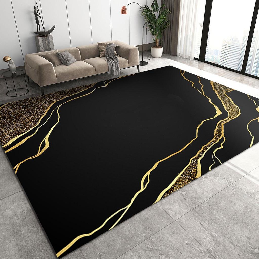 Easy-Care Marble Carpet: Living Room & Bedroom Floor Mat with Full-Cover Design