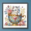 5D DIY Partial Special Shaped Drill Diamond Painting Kit Cup Cat Decoration