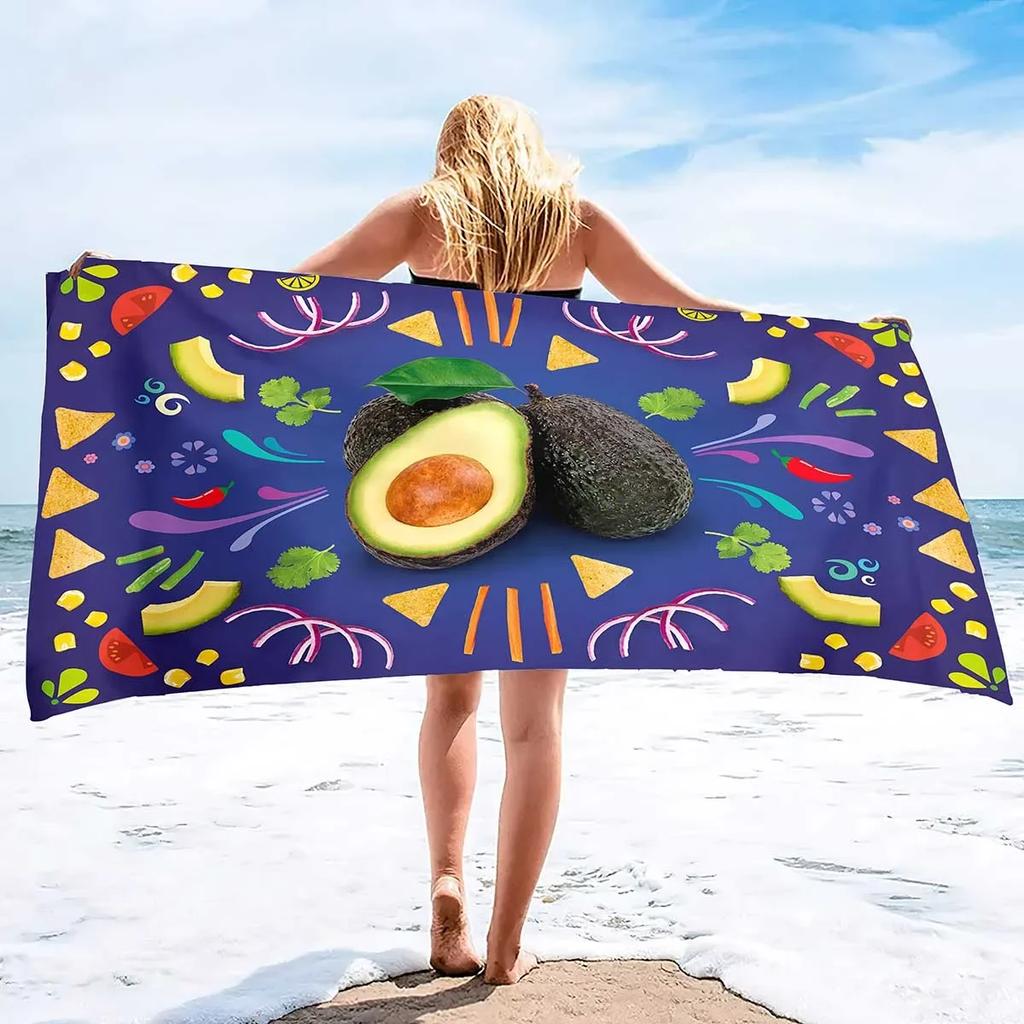 Avocado Beach Towels,Outdoors Pool Microfiber Towel Soft Fluffy and Super Absorbent Sand Free Quick Dry Lightweight Bath Towels