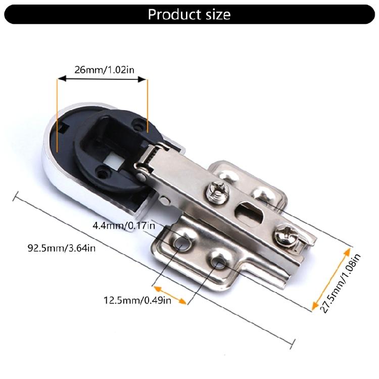 2 Pezzi Cerniera Clip per Porta in Vetro di Armadio da Cucina Acciaio Laminato a Freddo Cerniere Idrauliche per Porte in Vetro Accessori per Mobili