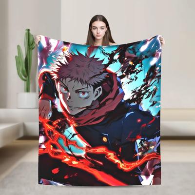 Yuji Itadori From Jujutsu Kaisen Anime Plush Blankets  Awesome Throw Blanket for Home 125*100cm Bedspreads,