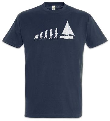 Segeln Evolution T-Shirt Segler Segelboot Segel Spaß Sport Sport Charles Darwin