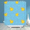 Duck Shower Curtain Cartoon Character Taking A Bath Colorful Drops Backdrop Dots,Cloth Fabric Bathroom Curtains With Hooks