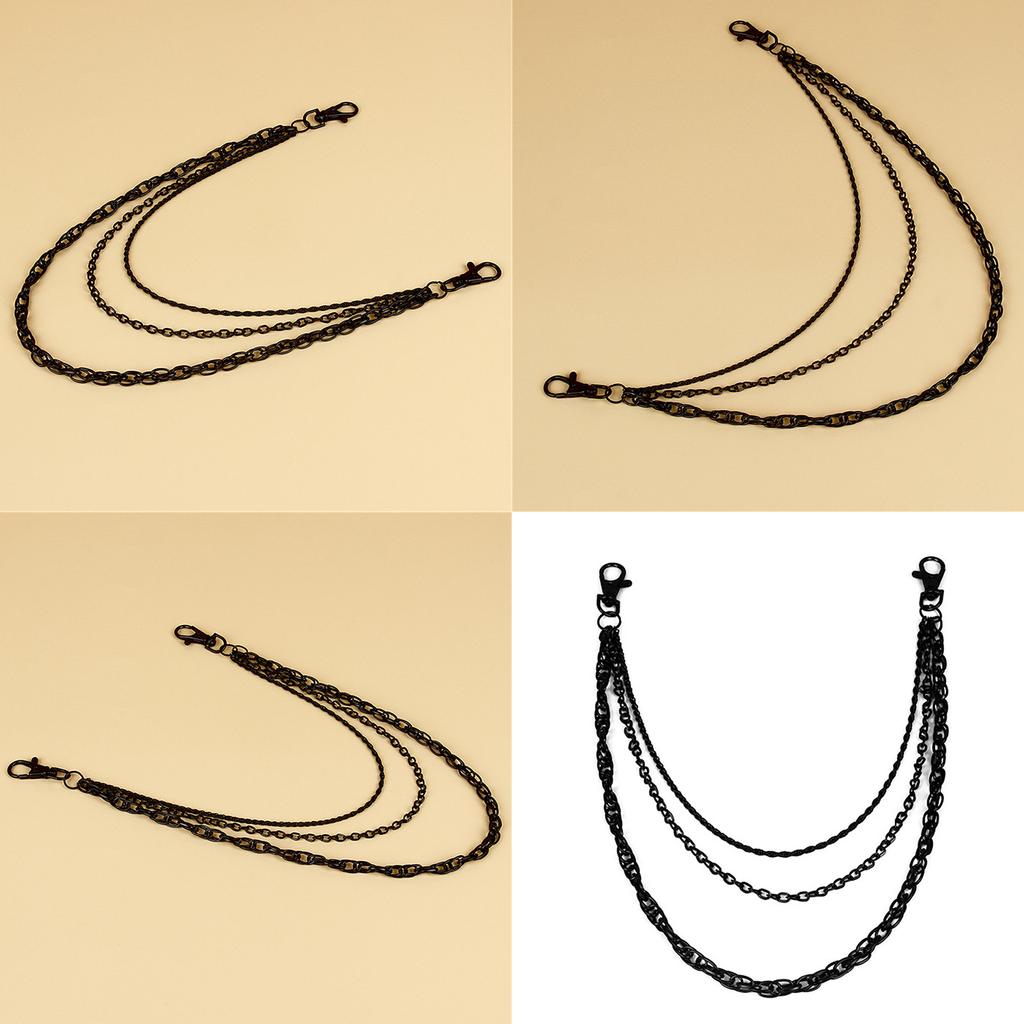 Stylish Personality Wallet Chain Multi Loop Black Chain Ornament For Men Enhancing Rock And Hip Hop Style Outfits