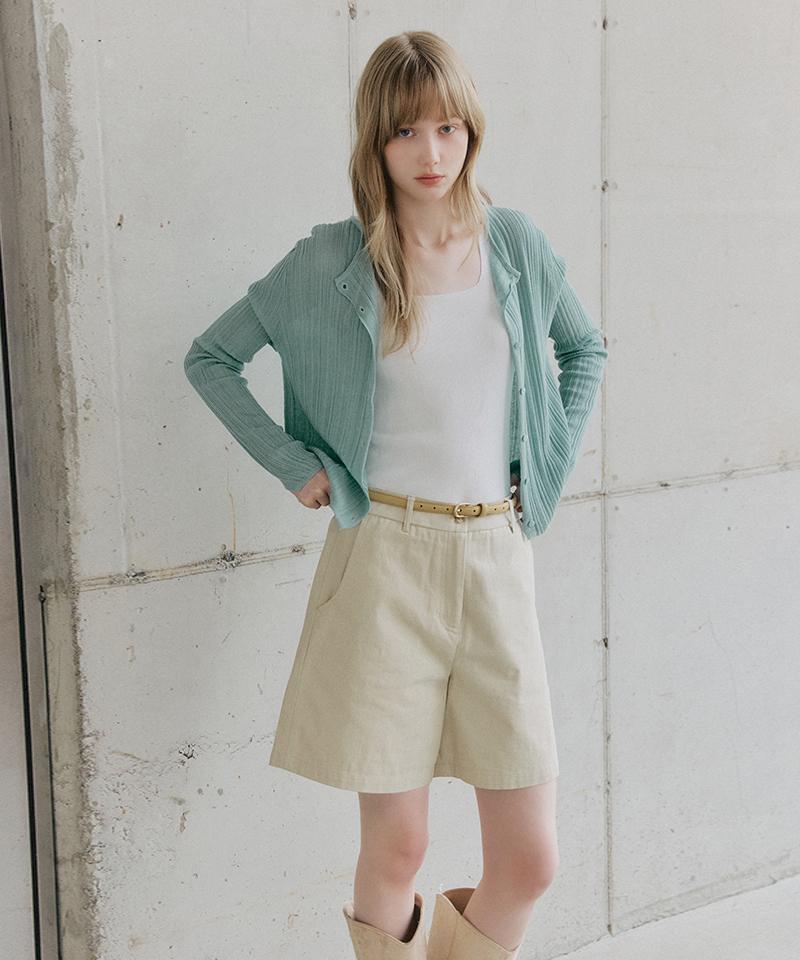 LEFTSEOUL All Day Linen Blend Cardigan [Mint]