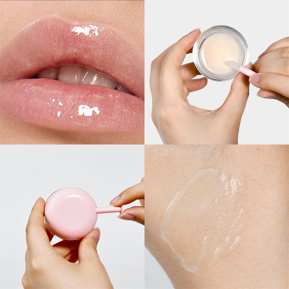 Lip Balm 3 Colors Light Lines Anti-Dry Cracked Lip Care Balm Hydrating Moisturizing Fine Glitter Strawberry Fruit Fragrance Lip