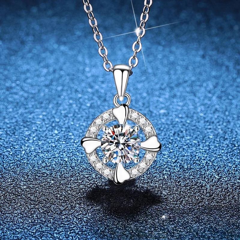 Dancing Love Necklace Valentine's Moissanite Pendant Platinum Light Luxury Gift Romantic Wholesale Jewelry