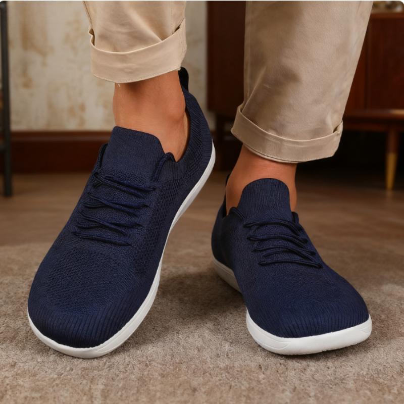 Men Wide Barefoot Shoes Anti Slip Minimalist Lightweight Breathable Walking Shoes Fashionable Round Toe Cross Training Sneakers