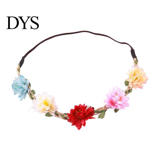 Nature Inspired Hair Accessory Flower Headband, Crown, Headpiece, Boho Floral Wreath Headband Artificial for Travel Wedding Birthday Festival