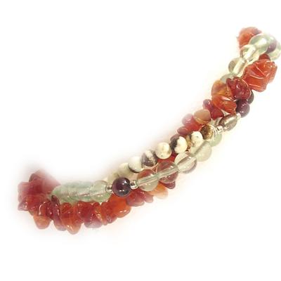 [D0121] - Silver Bracelet 'Jane' Carnelian / Fluorite