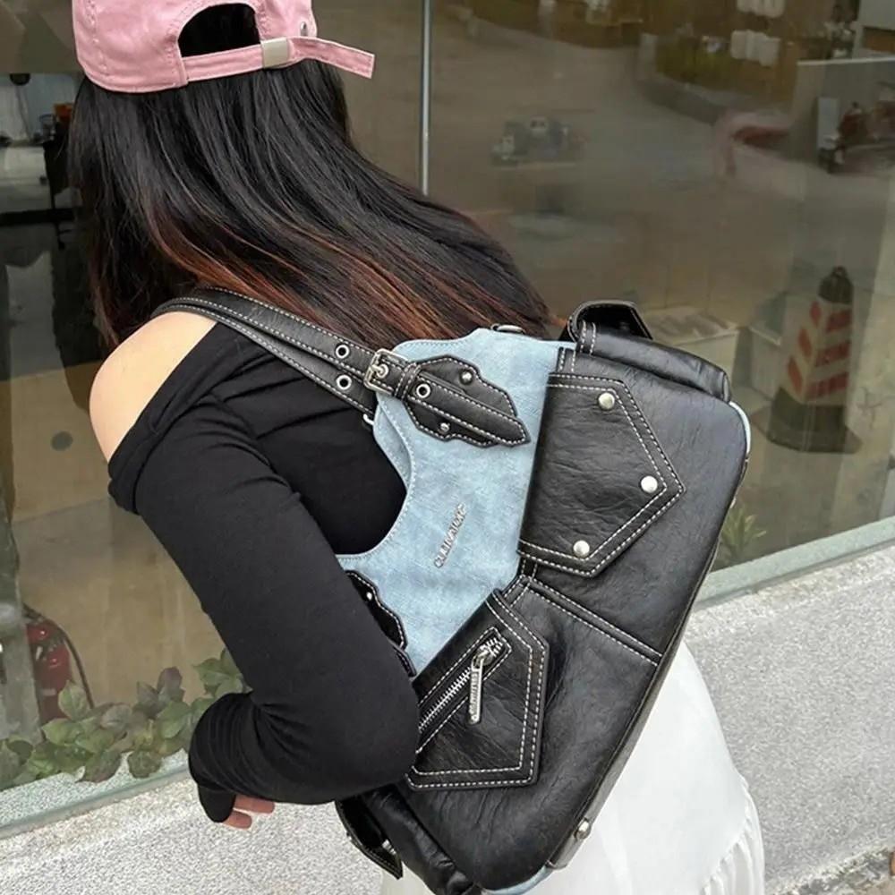 PU Crossbody Bag Crossed Color Armpit Handbag Multifunctional Women's Shoulder Bag Streetwear