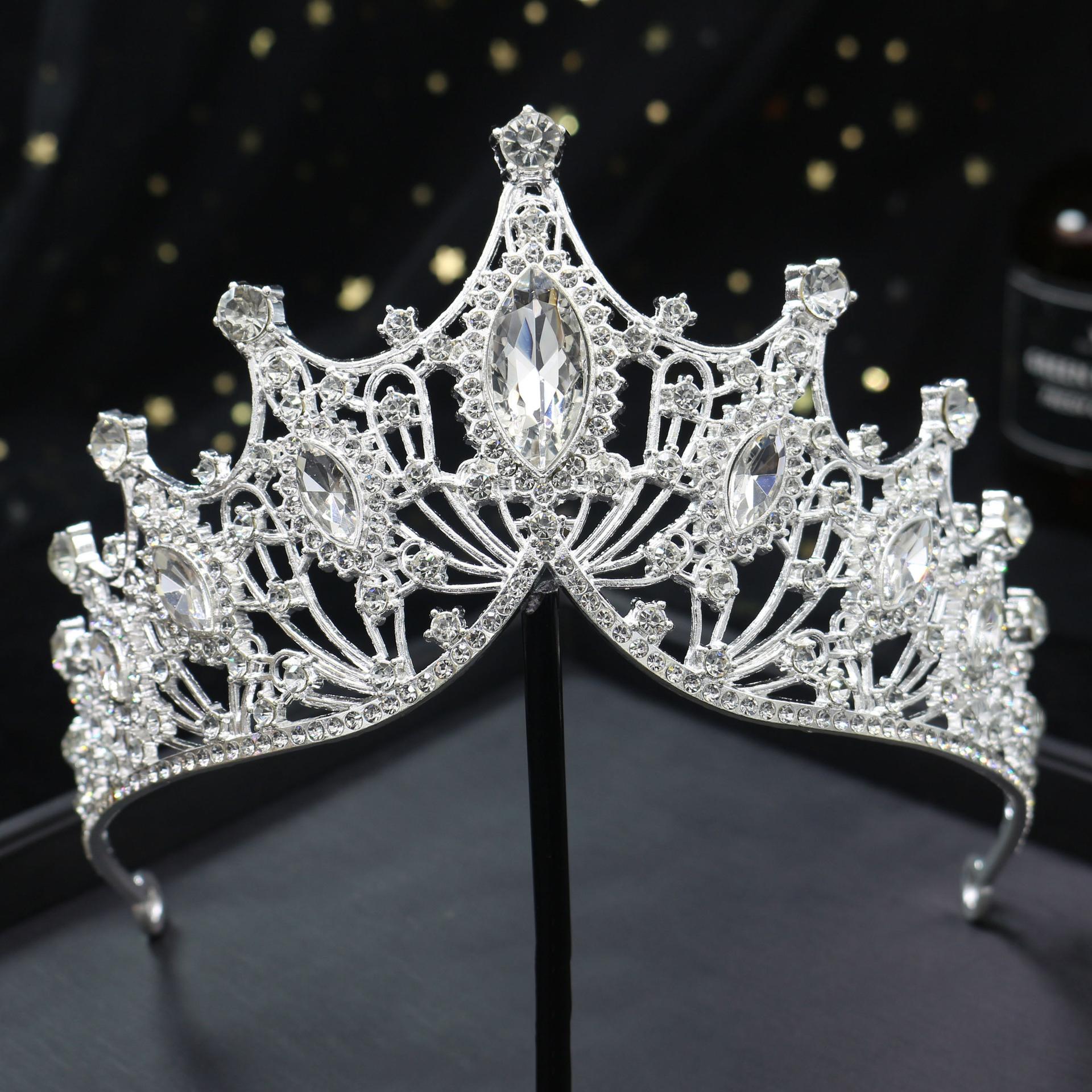 

1 шт. Корона свадебная винтажная резинка для волос хрустальные стразы резинки для волос ручной работы корона принцессы день рождения тарелка головные уборы