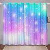 Tęczowa zasłona Tie Dye Blackout Zasłony do sypialni dziewcząt Migoczące gwiazdy Salon Wystrój domu Lewa i prawa strona Biparting Open