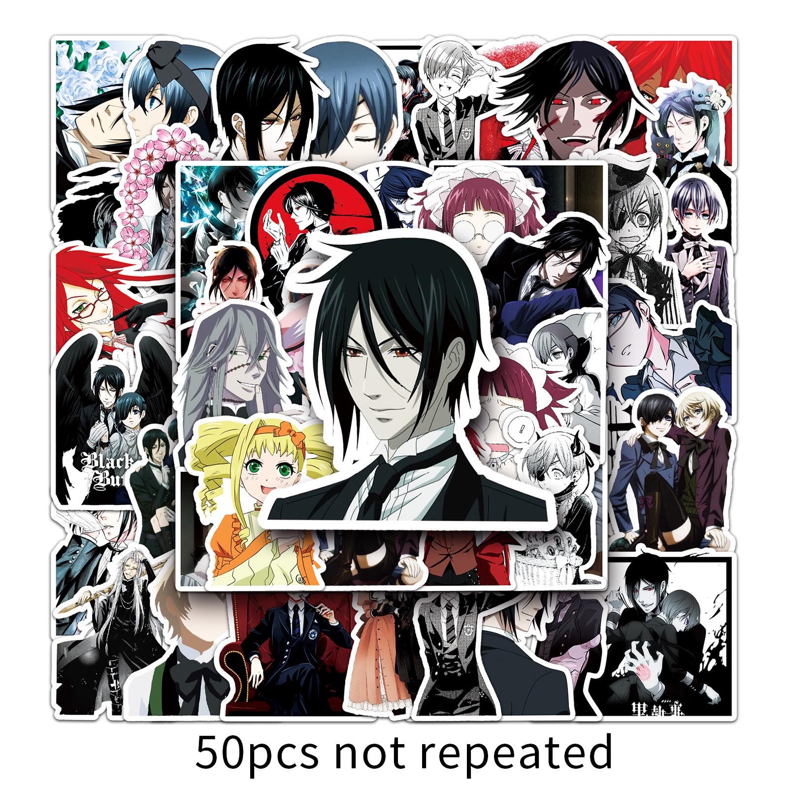 51 Black Butler Anime Stickers: Waterproof Cartoon Graffiti for Notebooks & Luggage