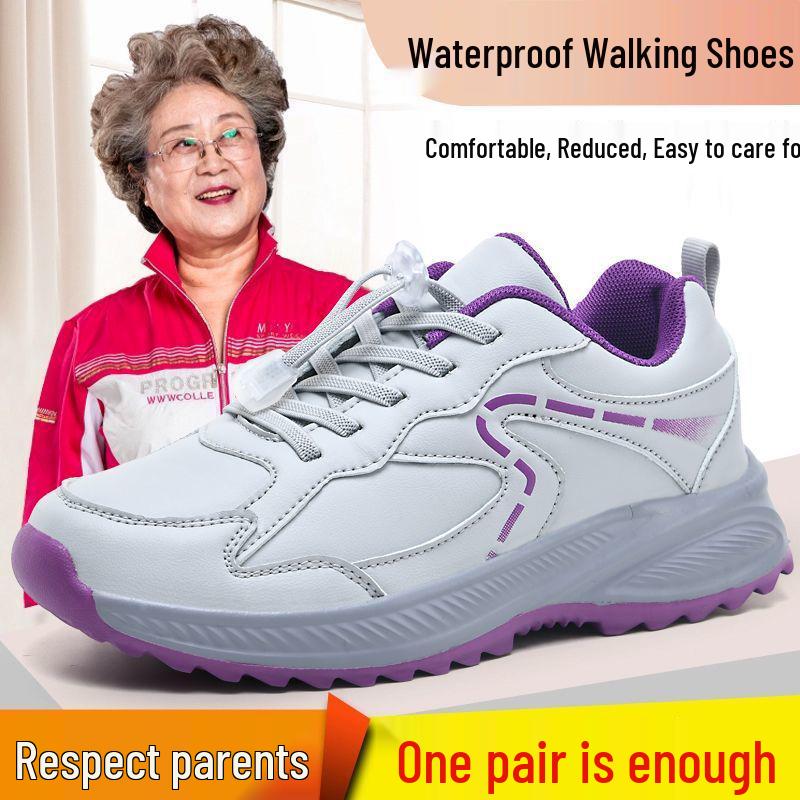 

Leather Soft Sole Elderly Walking Shoes - Lightweight, Versatile Sneakers for Men & Women 38