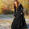 Medieval Retro Long-Sleeved Women's Dress: Party Costume for Stage Performance